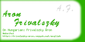 aron frivalszky business card